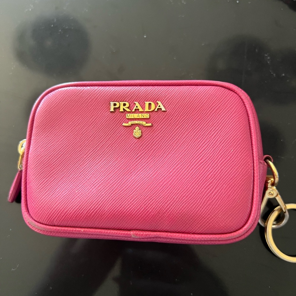 Pink Prada coin purse